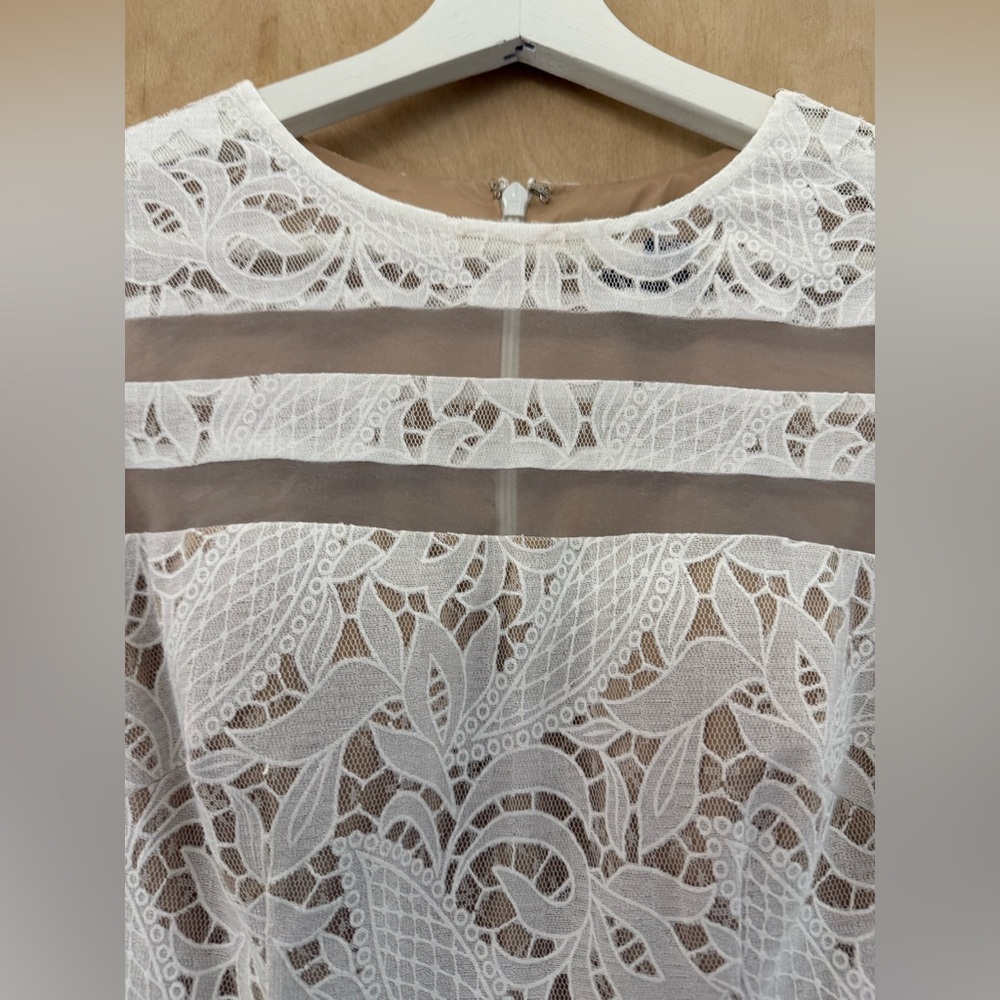 Aqua White Lace Mini Dress - Picture 9 of 15